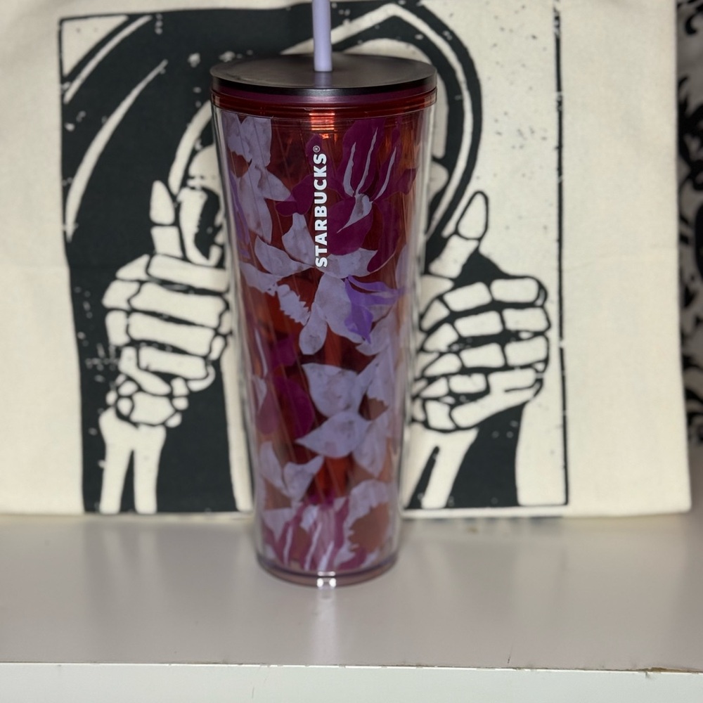 Starbucks Red and Purple Leaf Tumbler